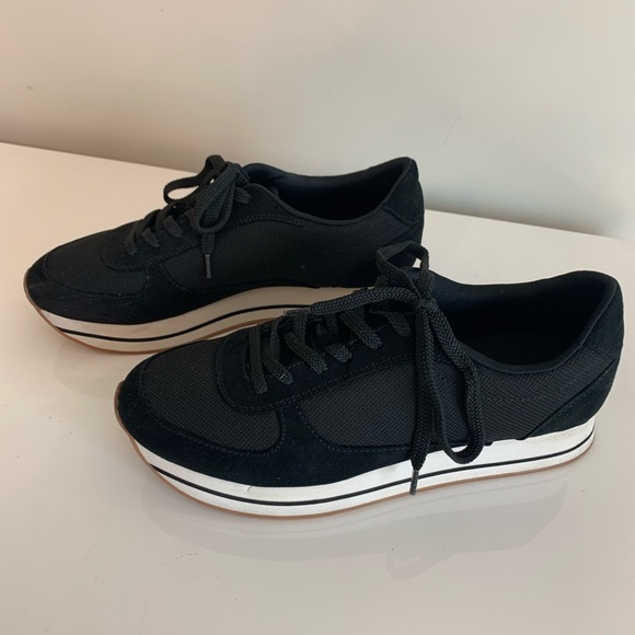 zara platform sneakers black
